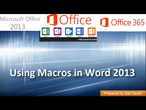 Oluşturma Ve Makrolar Word 2013 Yılında Kullanma