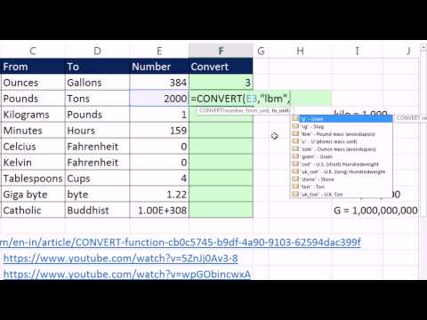 Excel Büyü Hüner 1176: Çevir İşlevi Excel (05:27 Şaka Değiştirmek Çok İyi Olmak) Birimleri Dönüştürme