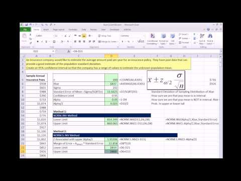 Excel 2013 İstatistiksel Analiz #49: Z-Score Bilinen Güven Aralıkları Sigma Oluşturmak (3 Yöntemleri)